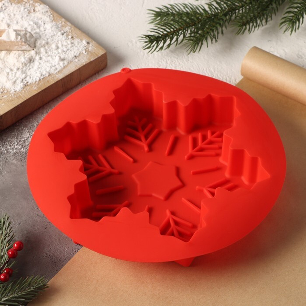 Форма силиконовая "Снежинка" d=24 см.