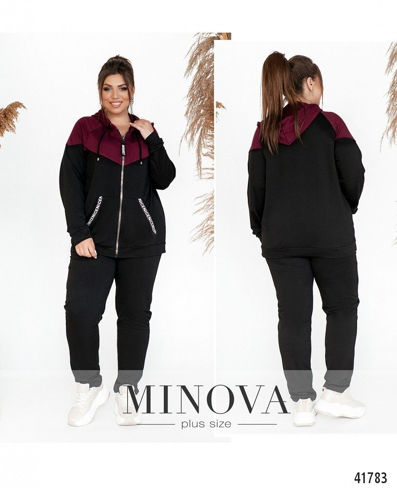 Костюм 17-226-черный-марсала Minova