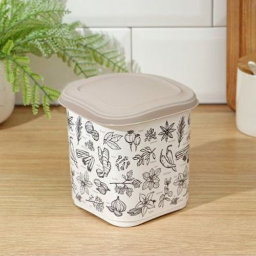 ЕМКОСТЬ ДЛЯ СЫПУЧИХ ПРОДУКТОВ 1,1Л С ДЕКОРОМ БЕЖЕВЫЙ