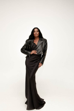 Платье комбинация в пол, черный