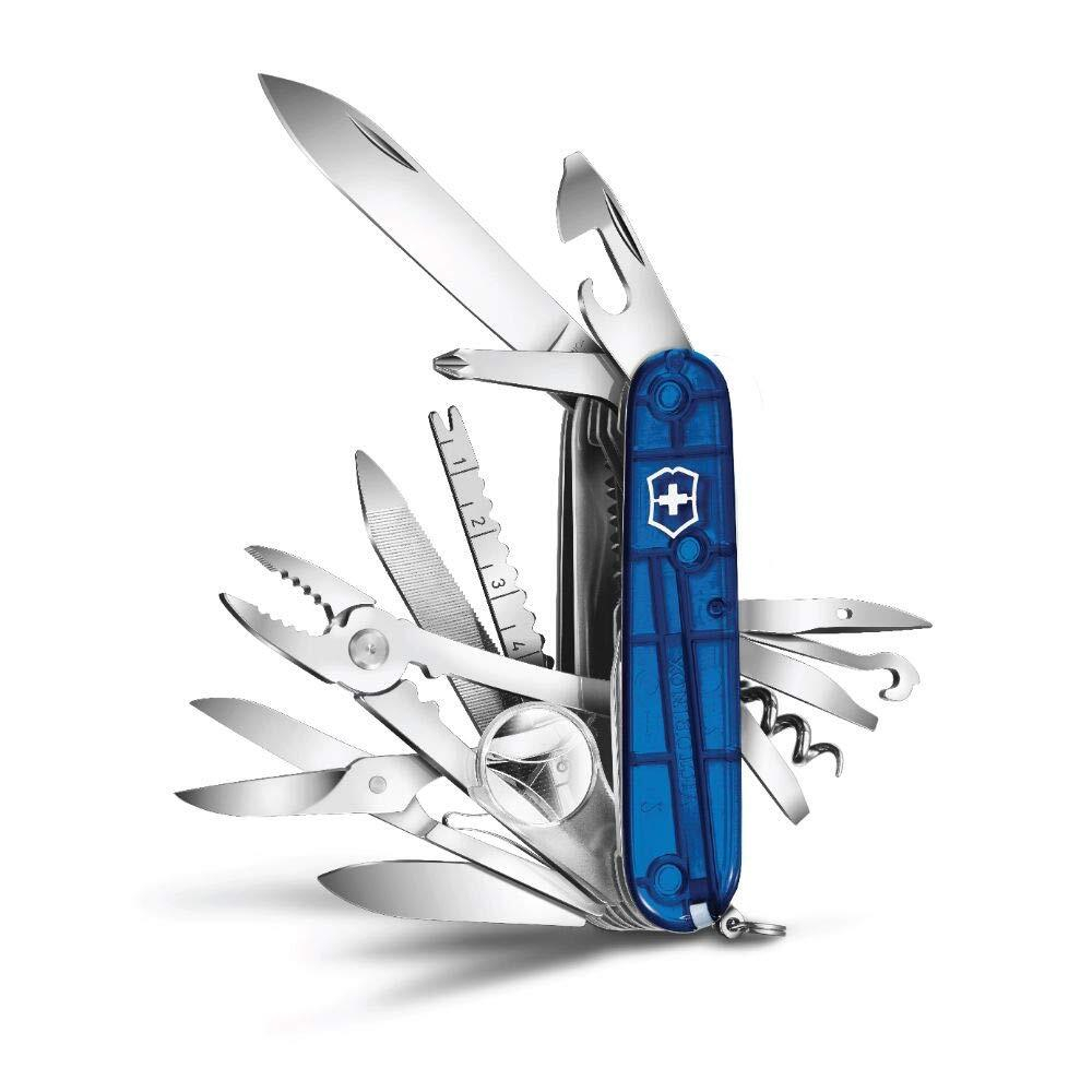 Нож Victorinox SwissChamp, 91 мм, 33 функции, полупрозрачный синий, 1.6795.T2