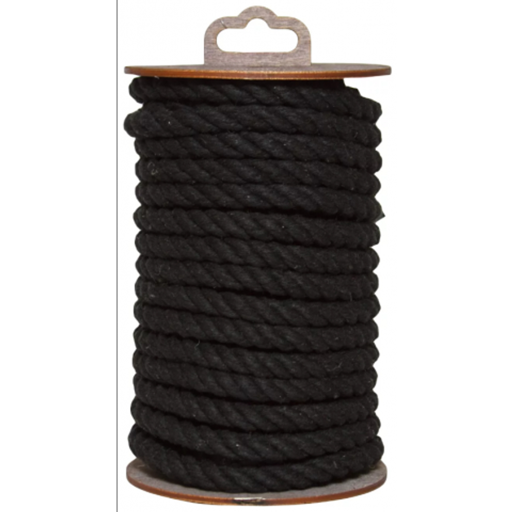 Хлопковая веревка для шибари, на катушке, черная, 20 м