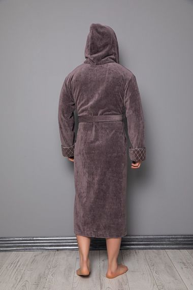 Мужской велюровый халат с капюшоном 1260 Nusa