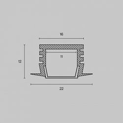 Профиль встраиваемый Maytoni Алюминиевый профиль ALM006S-2M