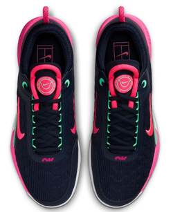 Мужские кроссовки теннисные Nike Zoom Court NXT - obsidian/green glow/white/hyper pink