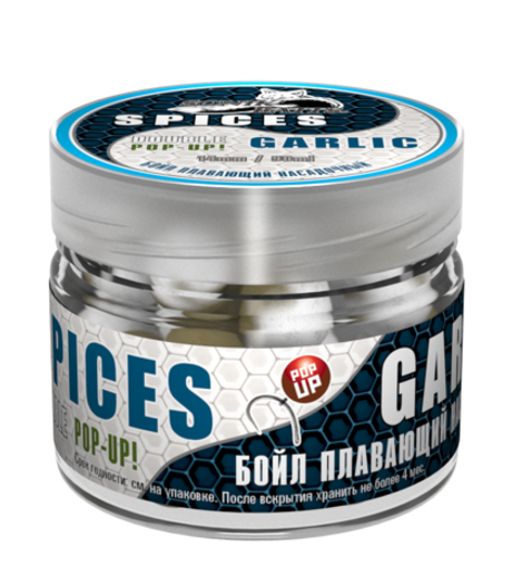 Бойлы насад. плав. двух цв. Sonik Baits SPICES-GARLIC Fluo Pop-ups 14мм 90мл