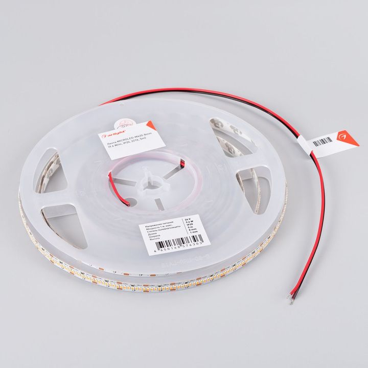 Светодиодная лента Arlight 6W/m 420Led/m 2216SMD теплый белый 5M MICROLED-M420-8mm 24V Warm3000 046744