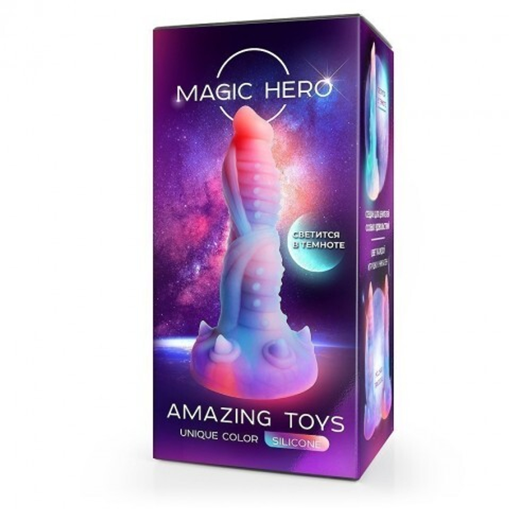 Фаллоимитатор Magic Hero с шипами (19×4,6 см), разноцветный