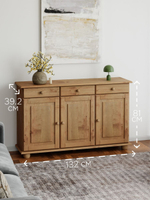 Тумба Лена трехдвернная из сосны, с ящиками (нижняя часть буфета Лена), бейц