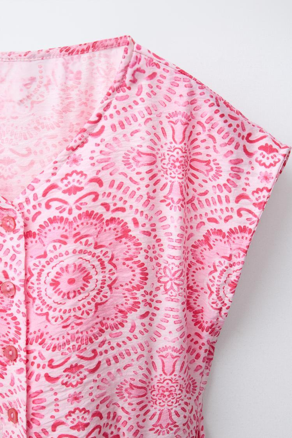 ZARA ПЛАТЬЕ С ПРИНТОМ, УЗЛОМ И ДЕКОРАТИВНЫМ ВЫРЕЗОМ, РОЗОВЫЙ