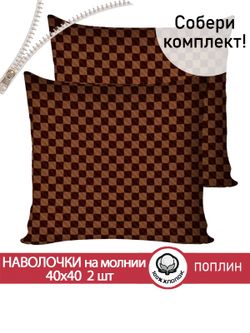 Наволочка комплект 2шт поплин Сказка "Roger" 40х40 см на молнии