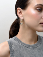 Серьги "Love Crystal" Gold