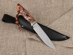 Нож для бушкрафта "Гектор", сталь VG-10/Elmax, рукоять микарта (оранжевая)