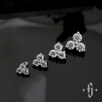 Накрутка "Trio" - Белое золото - White CZ