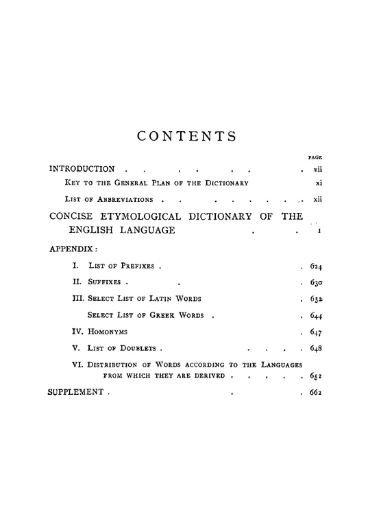 A Concise Etymological Dictionary Of The English Language | W.W. Skeat