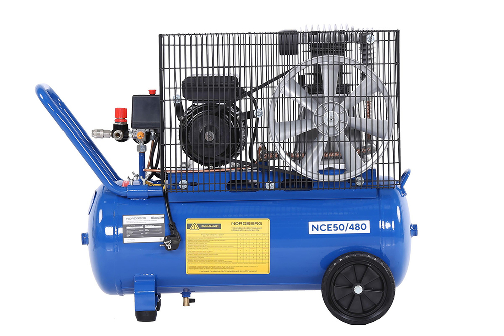 NORDBERG (NCE50/480) Компрессор поршневой с ременной передачей 220 В, ресивер 50 л, 446 л/мин