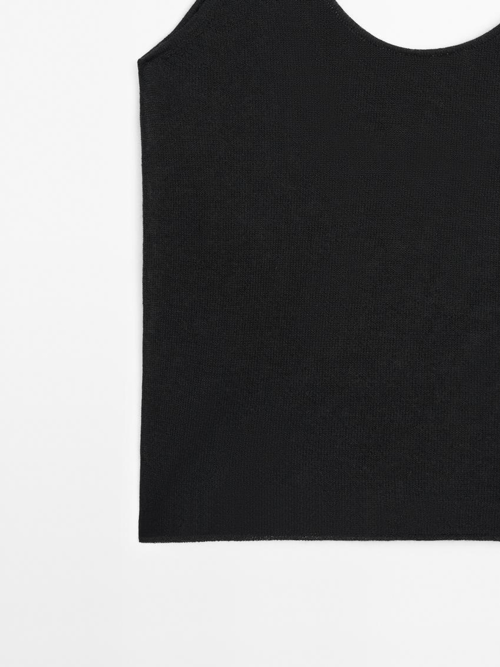 Massimo Dutti Топ на тонких бретелях - Limited Edition, черный