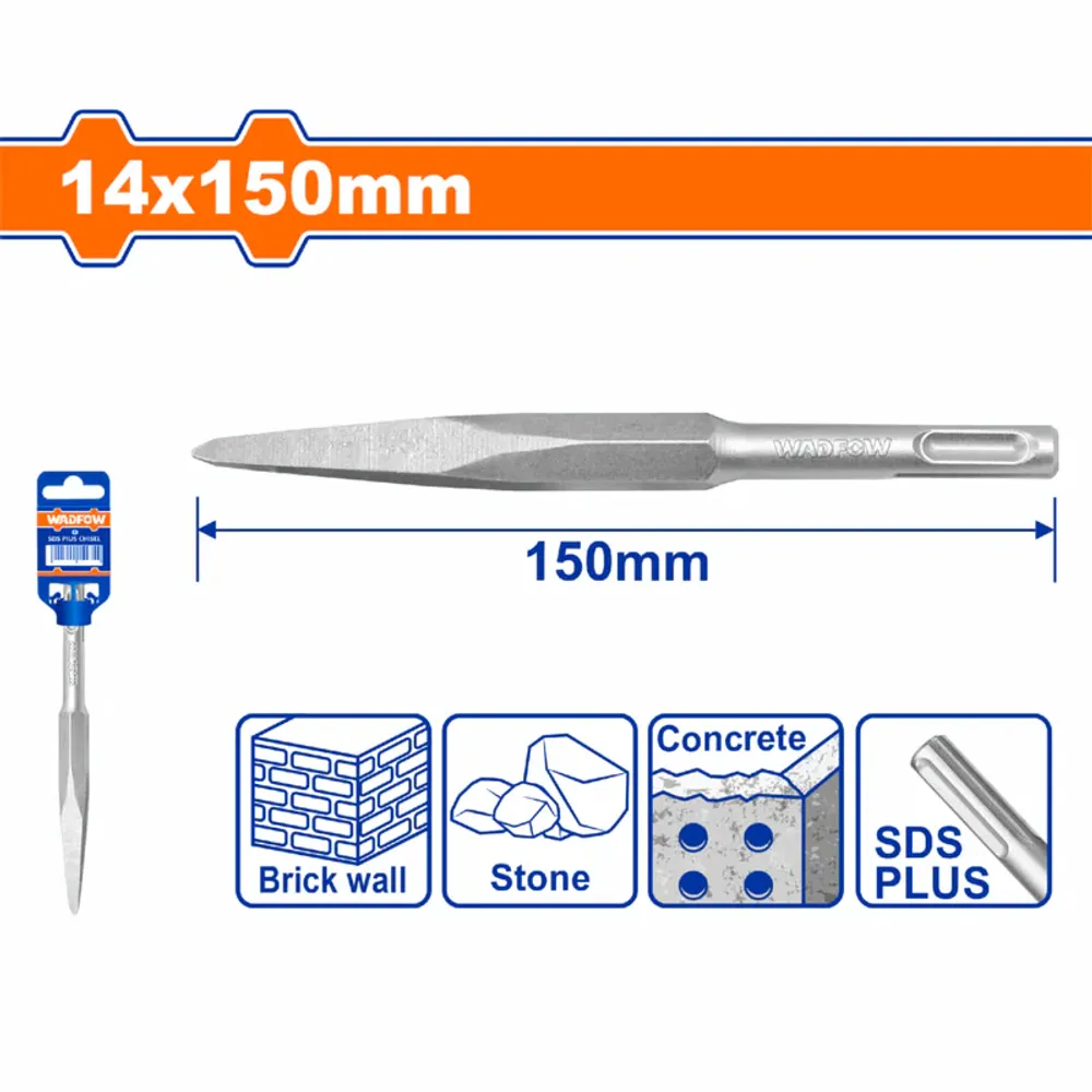 Зубило пикообразное SDS-Plus WADFOW WGZ21508 14х150мм