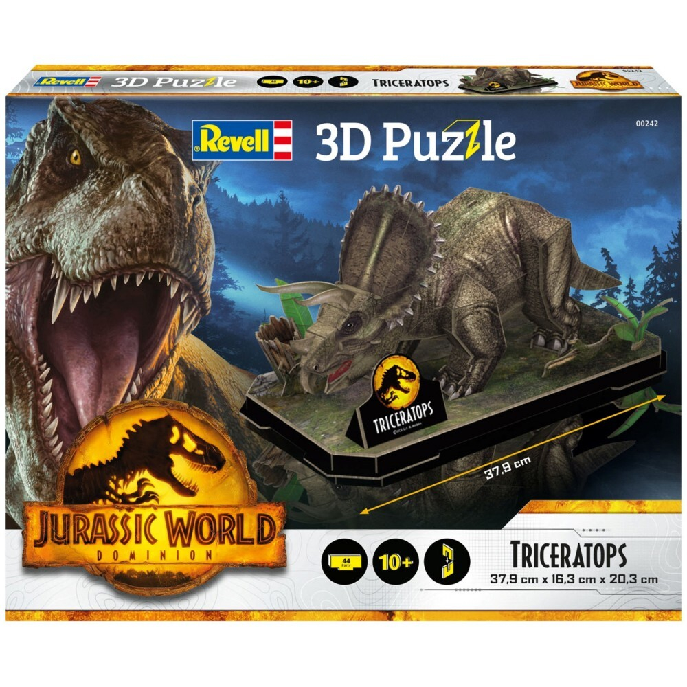 Revell - Пазл 3D Jurassic World Трицератопс 44 элемента. 00242 / артикул   00242  / GTIN 4009803002422