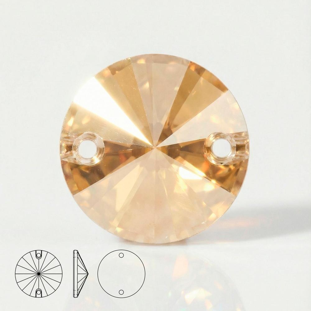 Пришивные стеклянные стразы (Golden Shadow) Rivoli