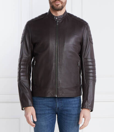 Кожаная куртка Jolur BOSS ORANGE - коричневый(50504104)