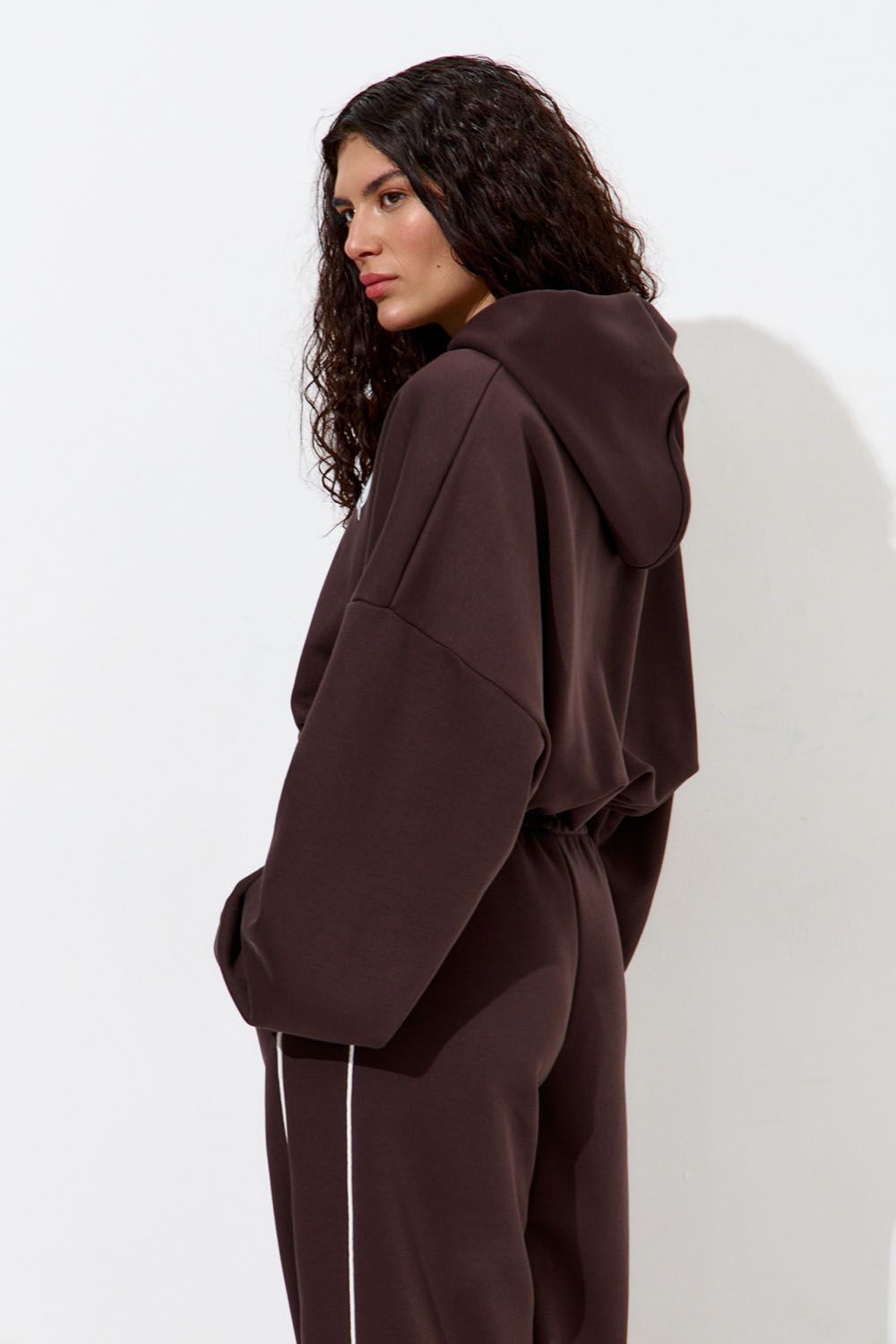 Худи укороченное "Âme Sirène" цвета шоколад