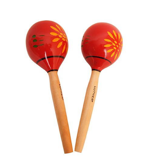 FLT-MA1750-1 Деревянные маракасы с узорами, длина 30,5см, диам. 9,7см Fleet