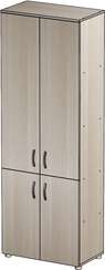 Стеллаж закрытый 4 двери ЛДСП Стандарт Про ясень шимо светлый