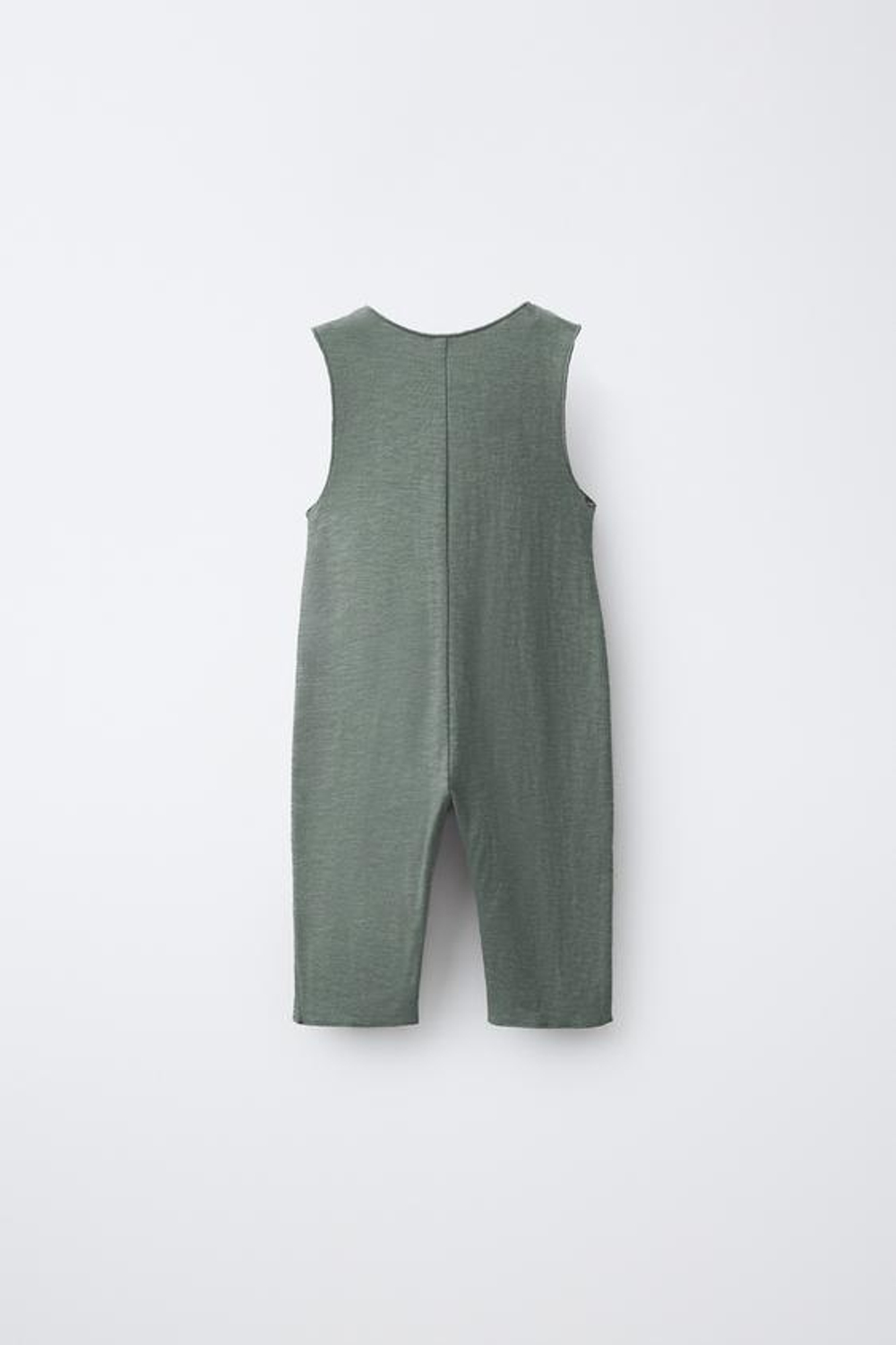 ZARA ДЛИННЫЙ ОДНОТОННЫЙ КОМБИНЕЗОН, МЯГКИЙ ЗЕЛЕНЫЙ