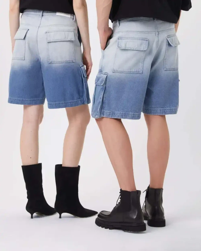 Шорты из денима с эффектом деграде