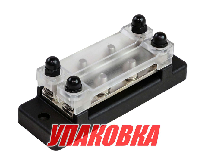 Колодка распределительная электромонтажная с защитной крышкой, 2 планки по 2 контакта (упаковка из 2 шт.)