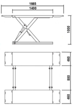 Подъёмник ножничный KraftWell KRW3TN короткий шиномонтажный г/п 3000 кг