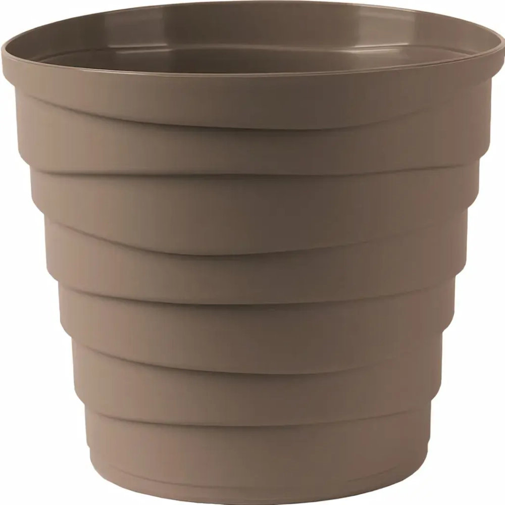 Кашпо для цветов пластиковое 0,9л d-13,2см «Бархан» Мокачино