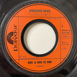 Винтажная виниловая пластинка LP Medicine Head One and One Is One (Germany 1973) 7 дюймов, 45 RPM, Single