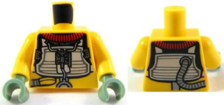 Броня с темно-красным воротником и принтом на спине