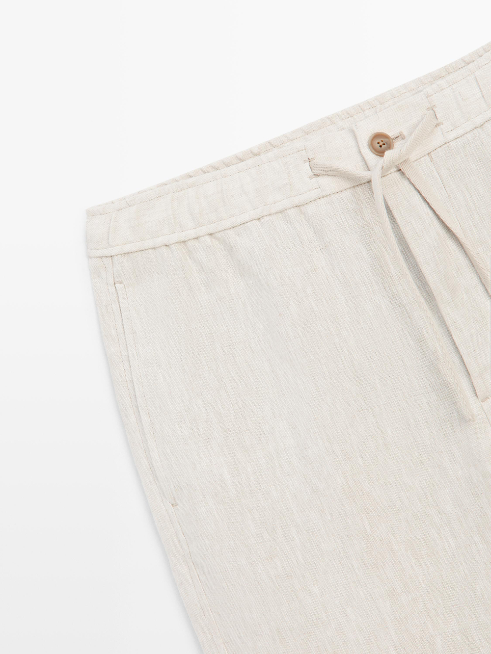 Massimo Dutti Льняные спортивные брюки, бежевый