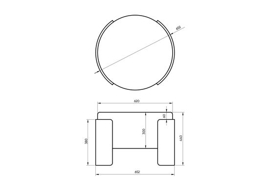 Пуф Lagom D 62 см (светло-серый твид, орех)