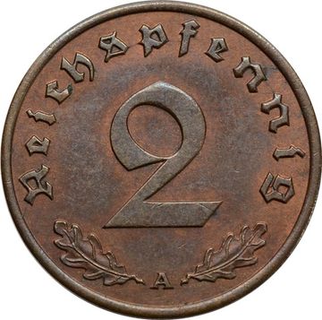 2 рейхспфеннига 1939 Германия (Третий рейх) "A"