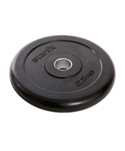 Диск обрезиненный BB-202 d=26 мм, стальная втулка, черный, 2,5 кг