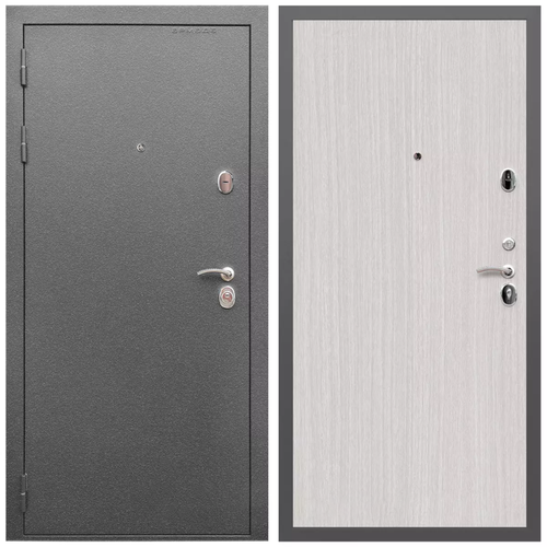 Входная дверь в квартиру Порошковое напыление Серебро/Ламинат - 412