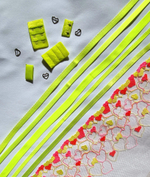 Ажурная резинка тонкая лимон-лайм неон 9 мм