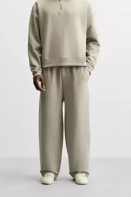 ZARA БРЮКИ-ДЖОГГЕРЫ КОМФОРТНОЙ ПОСАДКИ ИЗ ВЫСОКОТЕХНОЛОГИЧНОЙ ТКАНИ, СЕРЫЙ