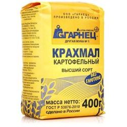 КРАХМАЛ ГАРНЕЦ 400 ГР КАРТОФЕЛЬНЫЙ БЕЗ ГЛЮТЕНА