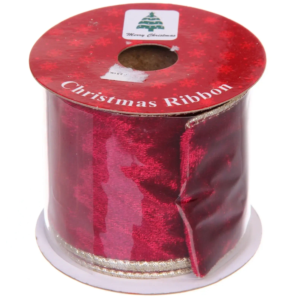 Лента для декорирования «Мгновение» 6,3 см, 2,7 м, Темный рубин