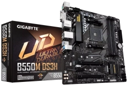 Материнская плата Gigabyte B550M DS3H (Socket AM4, AMD B550, 4xDDR4, PCI-E 4.0, 4xUSB 3.2 Gen1, DVI, HDMI, mATX)