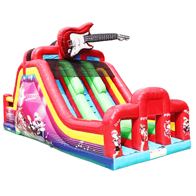 Детский надувной батут-горка "Love music"