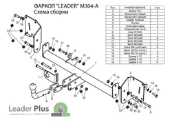 Фаркоп(прицепное) Лидер-Плюс для MAZDA 5 (CR19) (минивен) 2005-2010(паспорт и сертификат в комплекте)(без электрики)M304-A