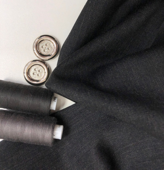 Костюмная шерсть, серый темный, стрейч NB100