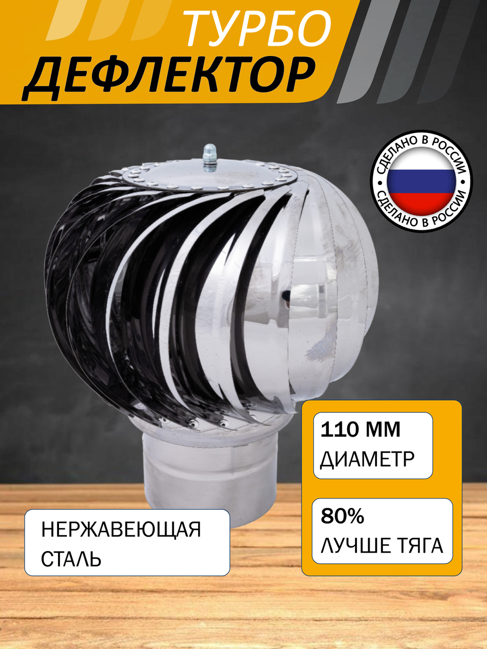 Турбодефлектор ТД-110 Нержавеющая сталь