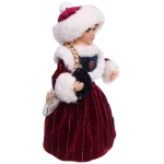 Снегурочка музыкальная «Новогодний день» 30 см в бордовой шубке